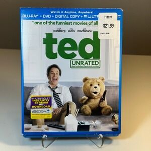 Ted Unrated Blu Ray DVD Digital Copy Plus UltraViolet Mark Wahlberg Comedy Movie